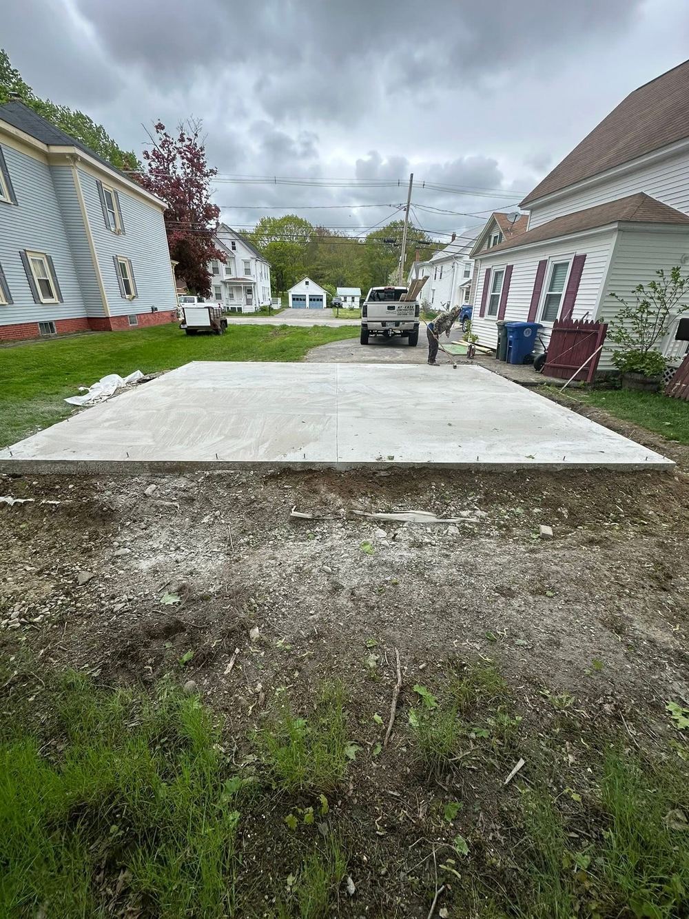 Poured concrete slab